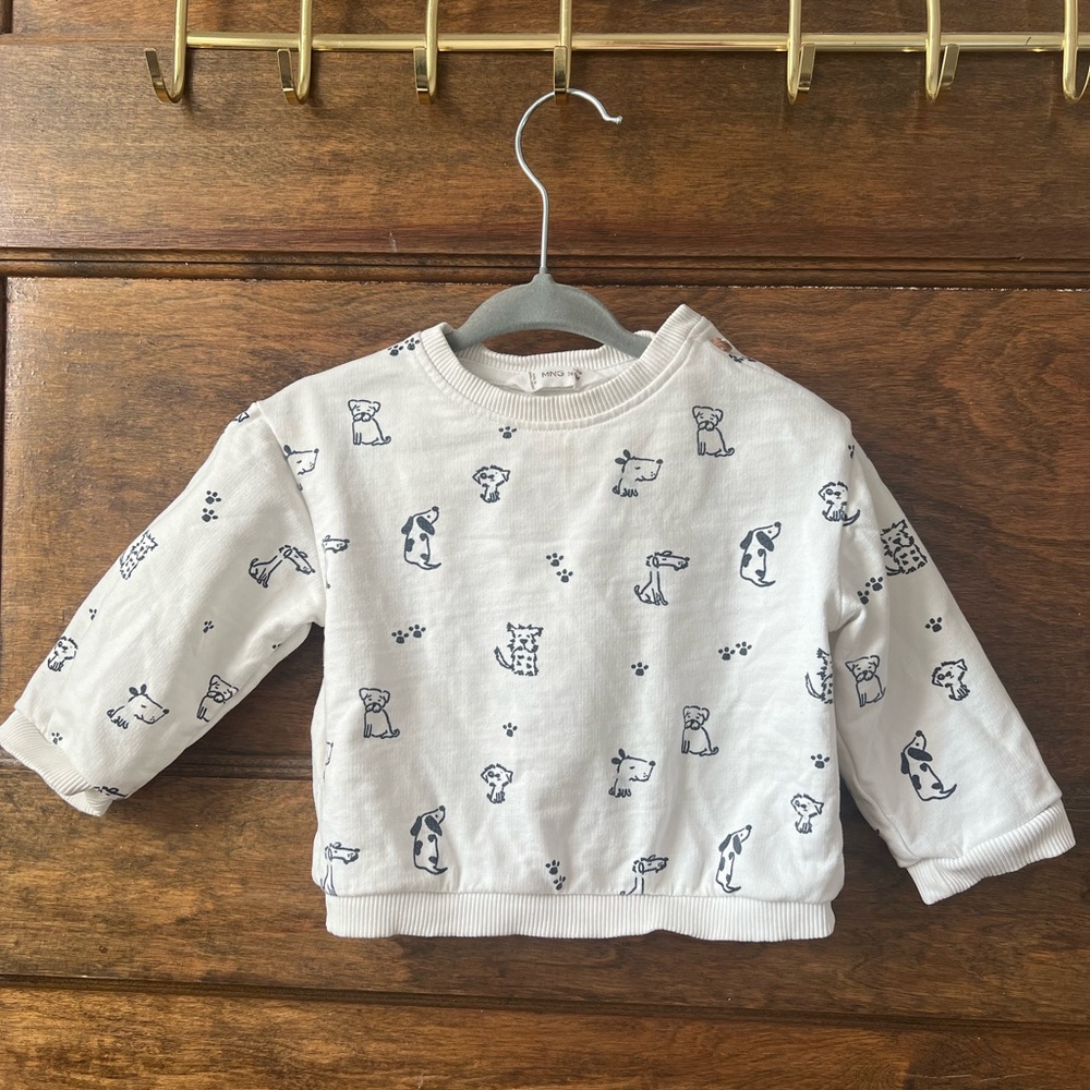 Mango (MNG) Canine/Dog Pattern Print Sweatshirt (6-9 months)